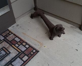 Pair of  cast iron dog  andirons