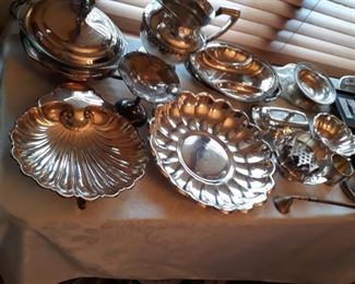 Silverplate service pieces