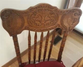 Pressed back chair detail