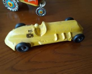 Early cast aluminum toy Race Car
