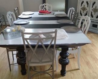 Table(2 leaves) $150 / 5 Chairs $125