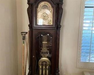 Lot 1-Exquisite Howard Miller grandfather clock  MF00610501015 model number 611-025. We will respond to reasonable offers. Please call 480-525-1606. Serious buyers only please.  $4,000 OBO