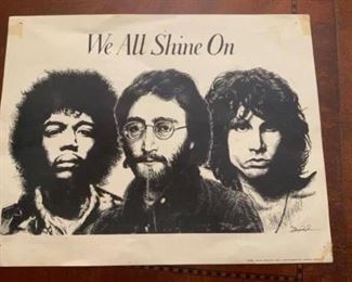 Lot 92-Jim Hendricks, John Lennon and Jim Morrison poster -$10