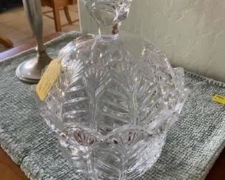 Lot 95- cut glass candy dish with lid $20 NOW $10