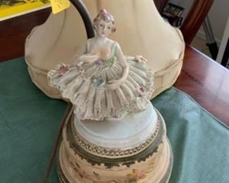 Lot 105 antique ballerina lamp - has no damage $20