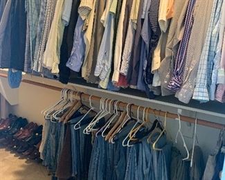 Lot 191. Men’s clothes. $5 each ARE NOW HALF OFF!  Jeans are 32/30.  Shirts are a Medium.