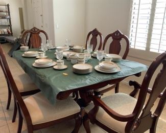 Dining room table and chairs - SOLD, but we still have the china :)