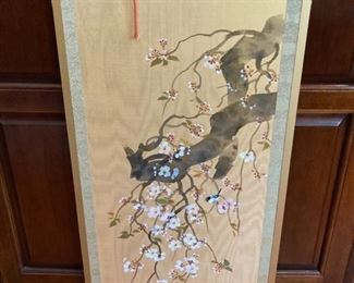 Oriental silk panel