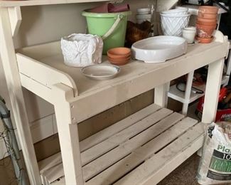 Painted Wood Potting Bench