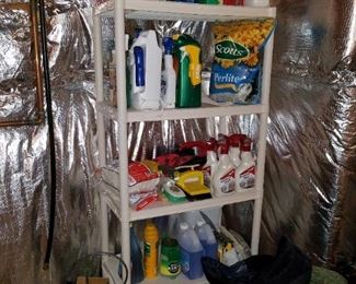 basement items (plastic shelves are NOT FOR SALE)
