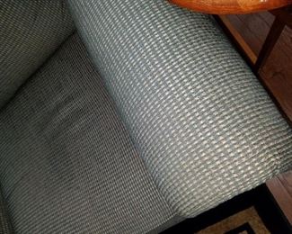 light green loveseat, cloth detail