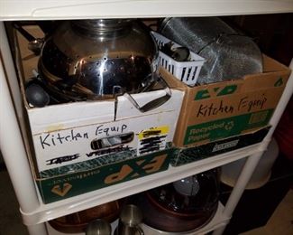 basement goods: tools, kitchenware, decorations, light bulbs... (NOTE: the plastic shelving units are NOT FOR SALE)