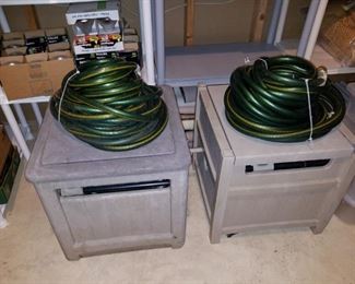 2 hose reels with hoses