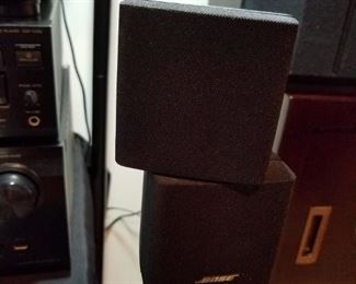 pair Bose speakers on stands
