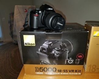 Nikon D5000 digital camera with 2 lenses