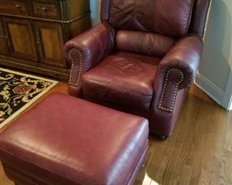 SUPER comfortable leather chair with ottoman, 1 of these