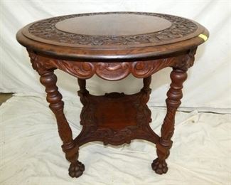 30X30 ORNATE MAH. CARVED TABLE 