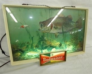 VIEW 2 LIGHTED BUDWEISER FISHING SIGN 