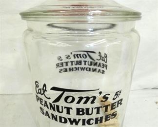 TOM'S STORE JAR W/LID 