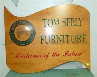 36IN. WOODEN TOM SEELY FURNITURE SIGN 