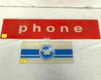 PHONE/CONCORD TEL. CO. GLASS INSERTS 