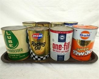 PURE/GULF/AMSOIL OIL CANS 