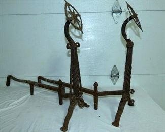 24IN. EARLY UNUSUAL ANDIRONS 