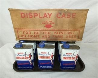 15 NOS ARCHER LINSEED OIL CANS  