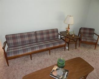 Mid Century Sofa and (2) Lounge Chairs