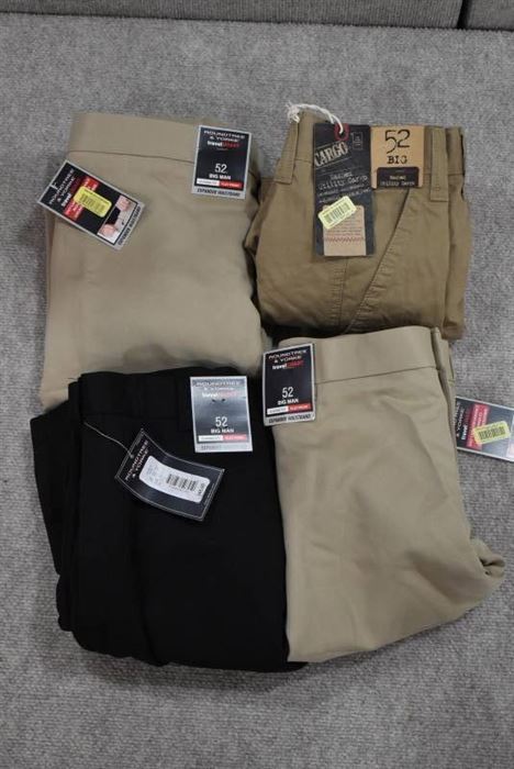 Lot of 4 New w. Tags Big & Tall Mens Clothes Roundtree & York Dress & Cargo Shorts Size 52 - WILL SHIP