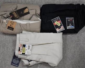 Lot of 3 New w. Tags Big & Tall Mens Clothes Roundtree & York Dress & Cargo Shorts Size 52 - WILL SHIP