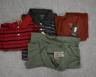 Lot of 4 New w. Tags Big & Tall Mens Clothes Foundry Polo Shirts Size 2XL; Roundtree & Yorke Polo Shirts Size 2XL  - WILL SHIP