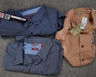 Lot of 3 New w. Tags Mens Clothes Izod Long Sleeve Button Up Shirt Size XL; Rountree & Yorke Hawaiian Shirt Size XL  - WILL SHIP