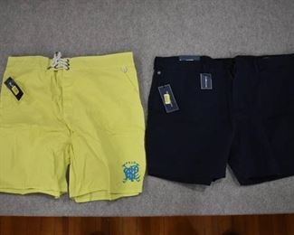 Lot of 2 New w. Tags Big & Tall Mens Clothes Ralph Lauren Polo Shorts Size 42; Ralph Lauren Polo Swimming Trunks Size XXL  - WILL SHIP