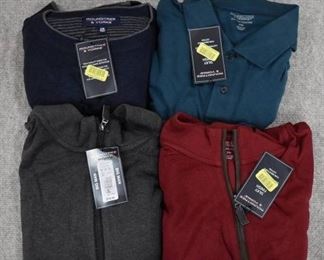 Lot of 4 New w. Tags Big & Tall Mens Clothes Roundtree & York Long Sleeve Shirts & Pullover Jackets Size 2XB - WILL SHIP