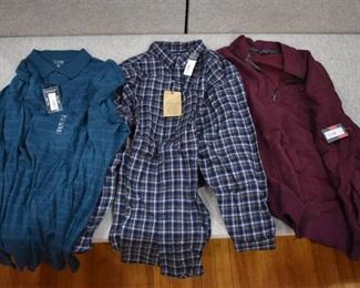 Lot of 3 New w. Tags Big & Tall Mens Clothes Roundtree & York Long Sleeve Polo Size 3XT; Roundtree & York Pullover Jacket Size 3XT Roundtree & York Button-down Shirt Size 3XT - WILL SHIP
