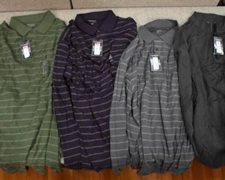 Lot of 4 New w. Tags Big & Tall Mens Clothes Roundtree & York Polo Shirts & Pullover Jacket Size 3XT - WILL SHIP