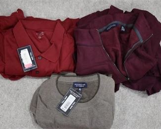 Lot of 3 New w. Tags Big & Tall Mens Clothes Roundtree & York Polo Shirt Size 3XT; Roundtree & York Sweater Size 3XT Roundtree & York Pullover Jacket Size 3XT - WILL SHIP