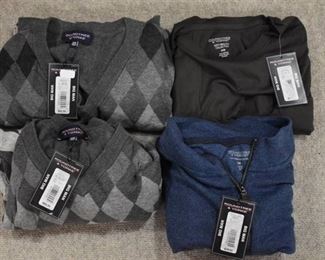 Lot of 4 New w. Tags Big & Tall Mens Clothes Roundtree & York Long Sleeve Shirts & Pullover Jacket Size 2XB - WILL SHIP