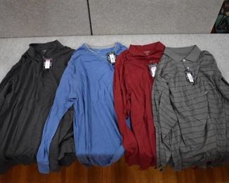 Lot of 4 New w. Tags Big & Tall Mens Clothes Roundtree & York Long Sleeve Polos Size 3XT; Roundtree & York Pullover Jacket Size 3XT Roundtree & York Long Sleeve Shirt Size 3XT - WILL SHIP