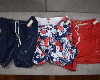 Lot of 3 New w. Tags Big & Tall Mens Clothes Foundry Swim Trunks Size 3XL - WILL SHIP
