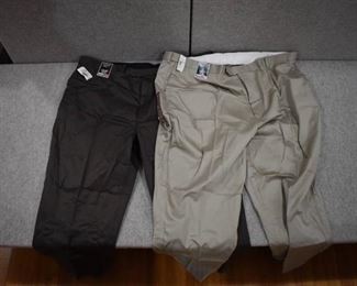 Lot of 2 New w. Tags Big & Tall Mens Clothes Roundtree & York Dress Pants Size 52x30 - WILL SHIP