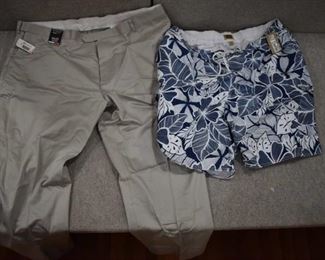 Lot of 2 New w. Tags Big & Tall Mens Clothes Roundtree & York Dress Pants Size 50x32; Foundry Swim Trunks Size 3XL  - WILL SHIP