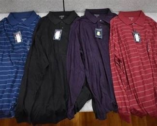 Lot of 4 New w. Tags Big & Tall Mens Clothes Roundtree & York Polo Shirts Size 3XT - WILL SHIP