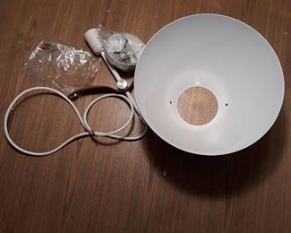 Dome pendant lighting and white finish, simple industrial ceiling hanging fixture