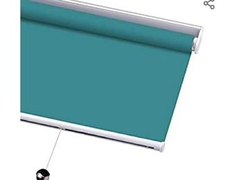 Blackout Window Shades, Premium Free-Stop Cordless UV Protection Custom Metallic Gold Roller Blinds, 39" W x 36" L,Lake Blue