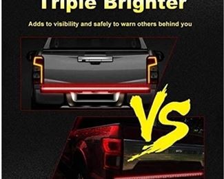 Tailgate Light Bar,Triple Row 60 inches 504 LEDs Tail Light Bar Waterproof,Solid Amber Turn Signal, Red Brake Running, White Reverse Lights,Strobe Lights for Pickup Trailer SUV RV VAN