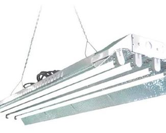 Durolux T5 HO Grow Light - 4FT 4 Lamps - DL844 Fluorescent Hydroponic Indoor Fixture | Bloom Veg Daisy Chain with Bulbs