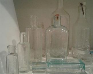 Collection of antique medicine bottles