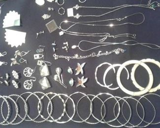 Sterling bangles and other Jewelry